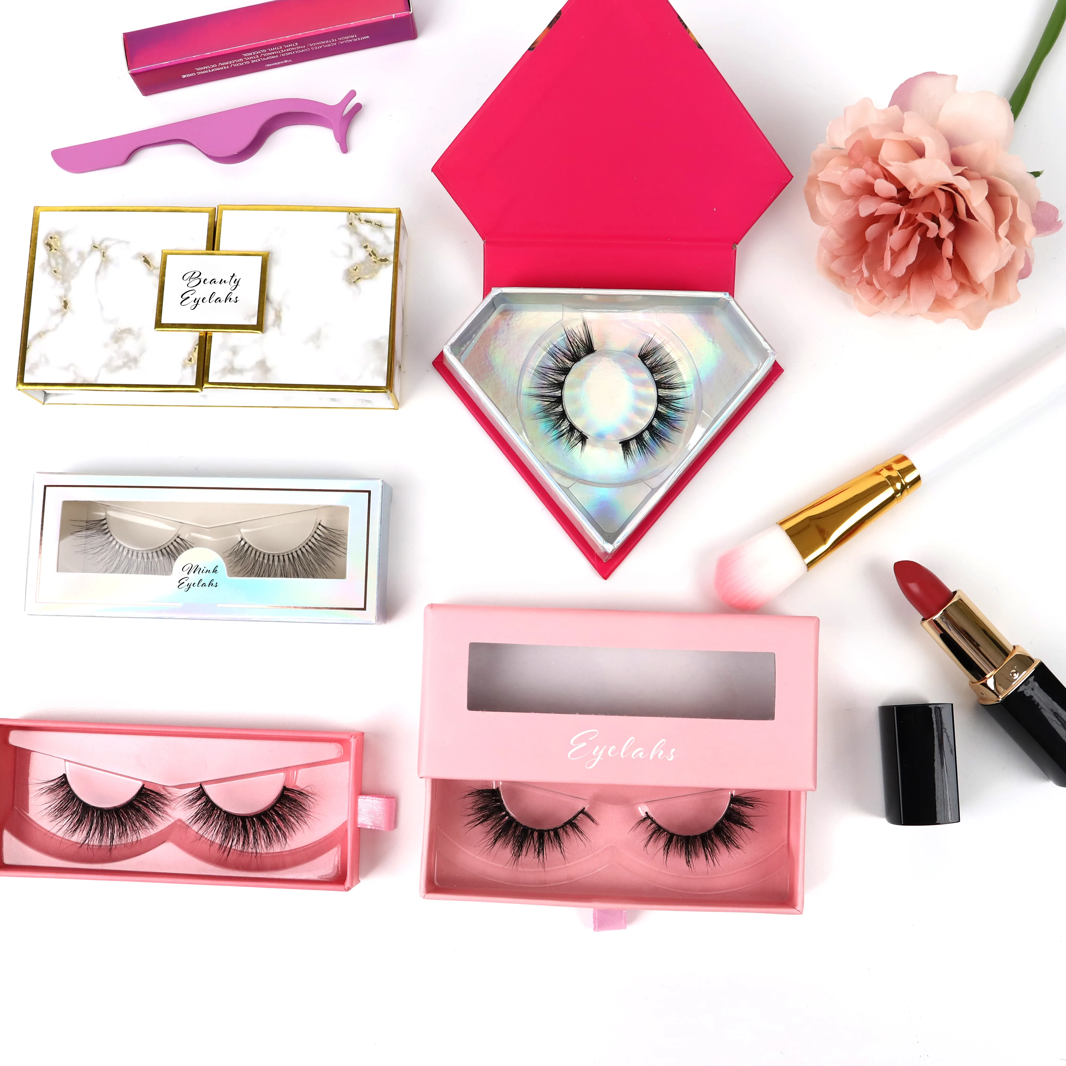 

Newest Styles Lashes 3d 25mm Long Fluffy Dramatic Full Strip Mink Eyelashes