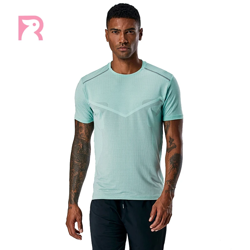 

High Elastic Printed Short Sleeve Mens Activewear Gym T Shirt Men for Fitness