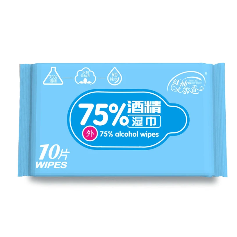 

Haijie 10PCS Personal Cleaning Alcohol Disinfectant Antibacterial Wet Wipes, White color