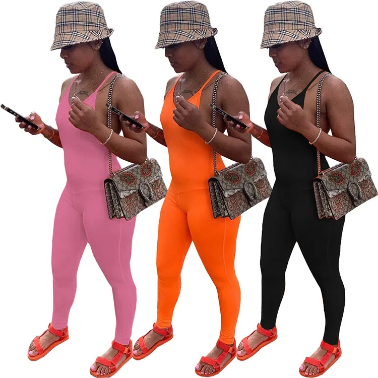 

DN8395 Summer Sling Bodycon Romper Jumpsuit Clothing For Women Sexy Jumpsuit 2021