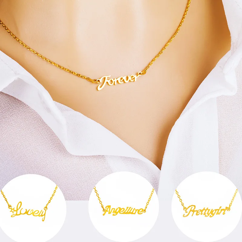 

Wholesale 24k Gold Plated Imitation Jewellery Gold Jewelry Hot Sale New Design Dubai Womens Fashion Chain Necklaces