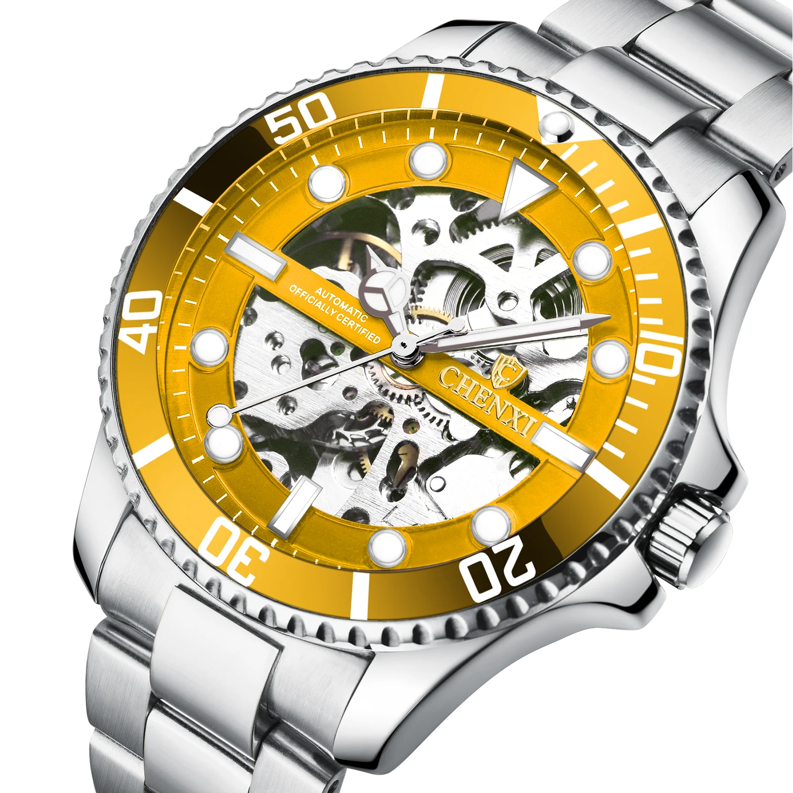 

Good Price Man Automatic Achine Brand Name Watch Skeleton Mechanical Watches, As shown in the picture