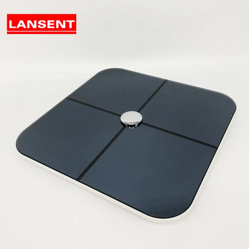 

Professional accuracy smart BMI body fat analysis medical BT/WIFI bathroom digital weighing scale, Black