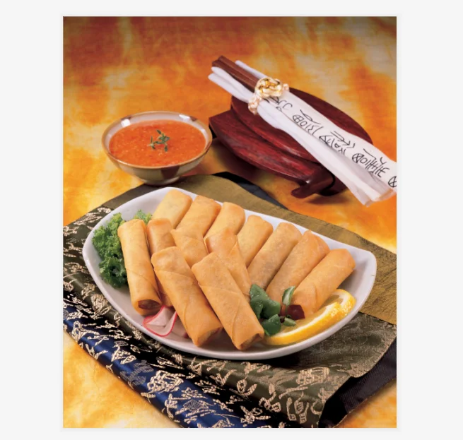 
Chinese traditional frozen snacks vegetable shrimp spring rolls 