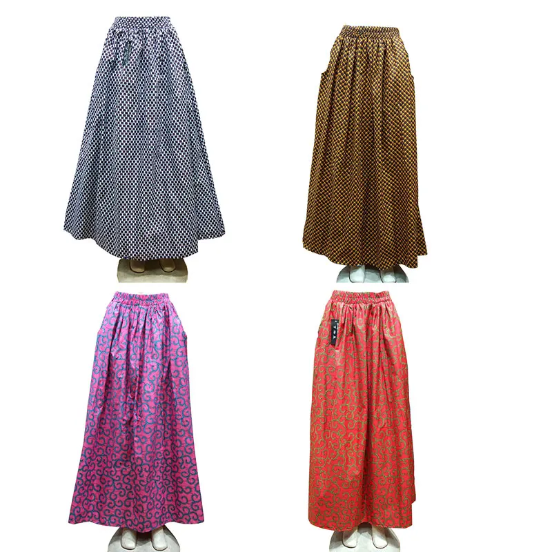 

90814-MX41 loose african clothing printed plus size long skirts women
