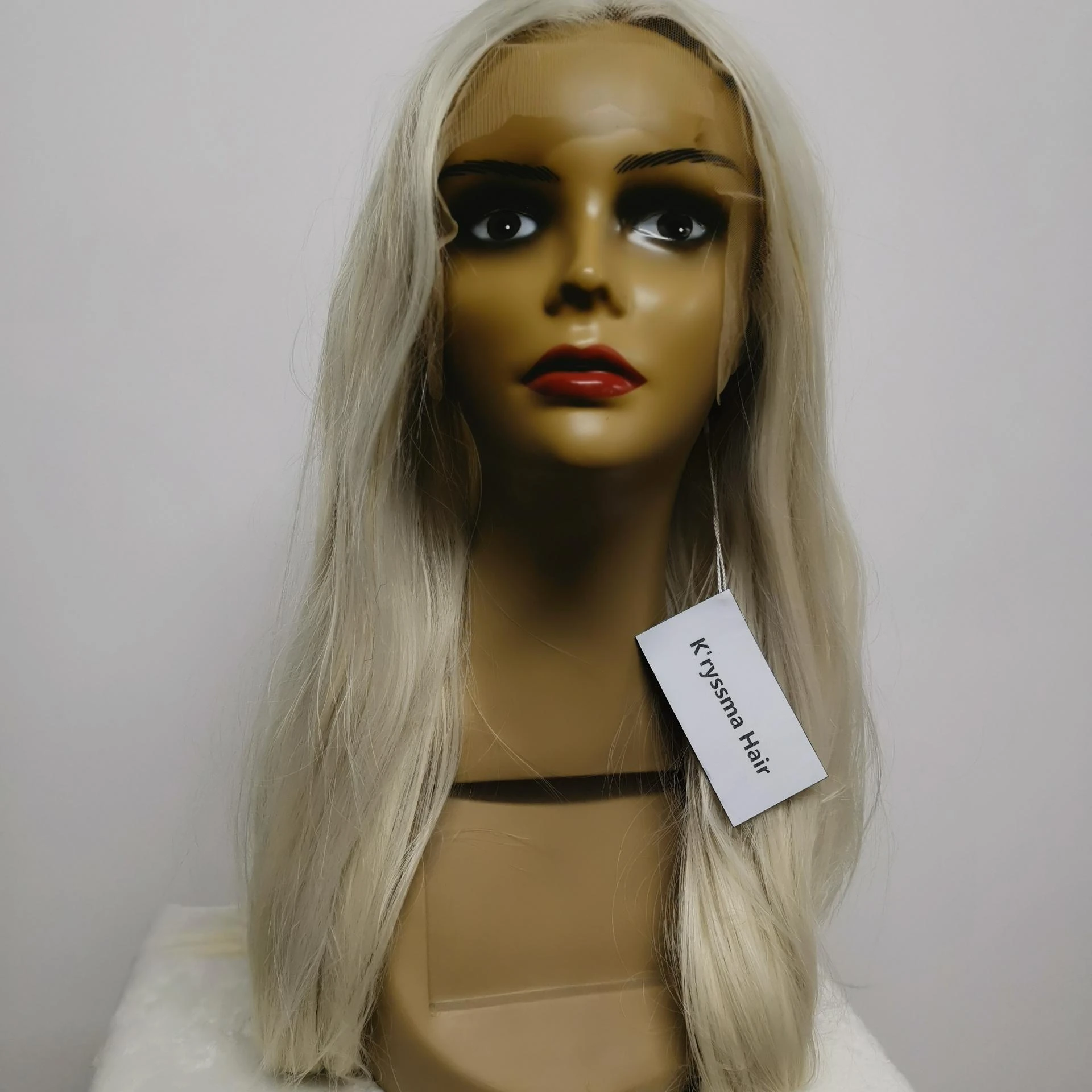 

K'ryssma Hair Platinum Blonde 100% Human Hair Lace Frontal Wig with Baby Hair, Natural color 100% human hair 360 lace front wig