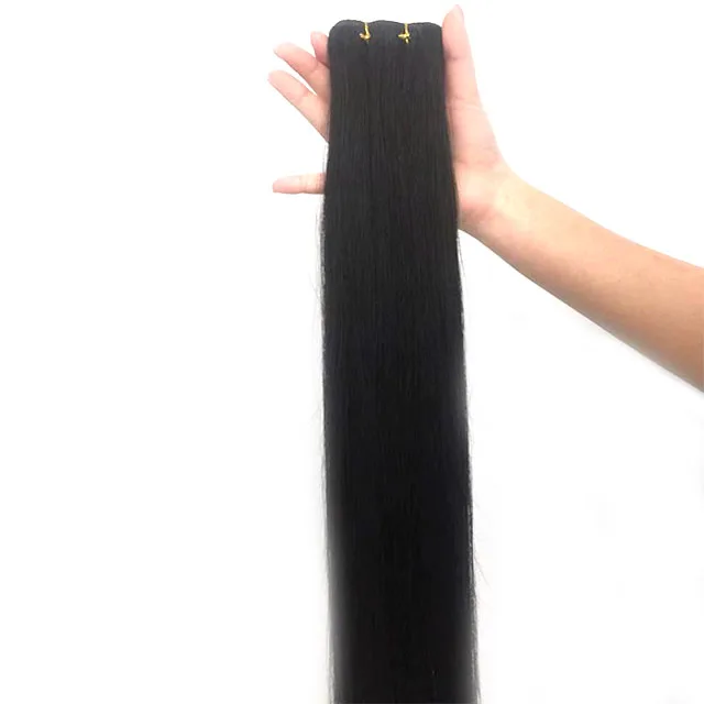 

Straight clip in hair extensions raw natural black human hair extensions hot selling clip in hair extension