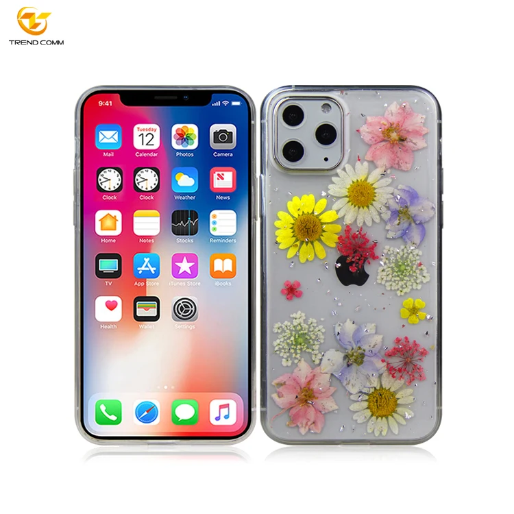 

For iPhone 11 Pro Clear Shockproof Custom Dried Flower Phone Case