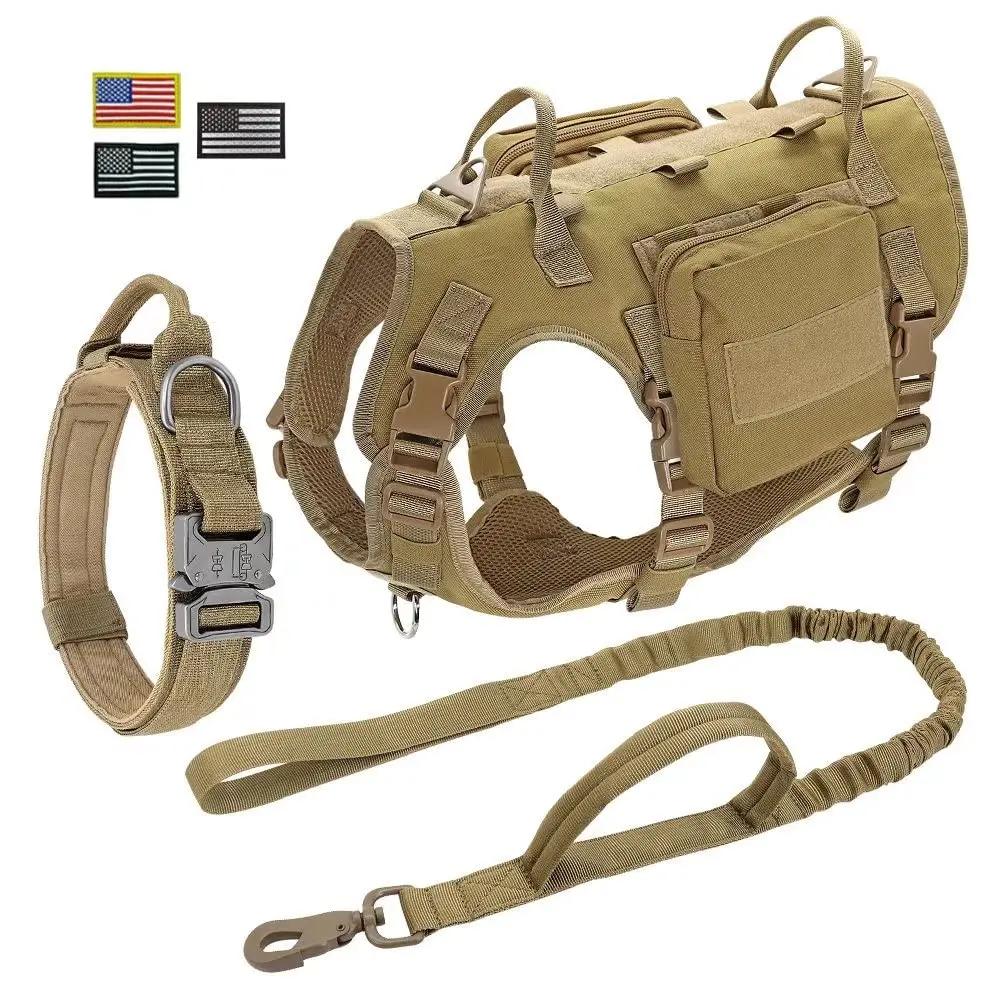 

SUPET Hot Sell Soft Adjustable Army Custom OEM Easy Control Training Dog Tactical Dog Vest Harness, Custom accpect