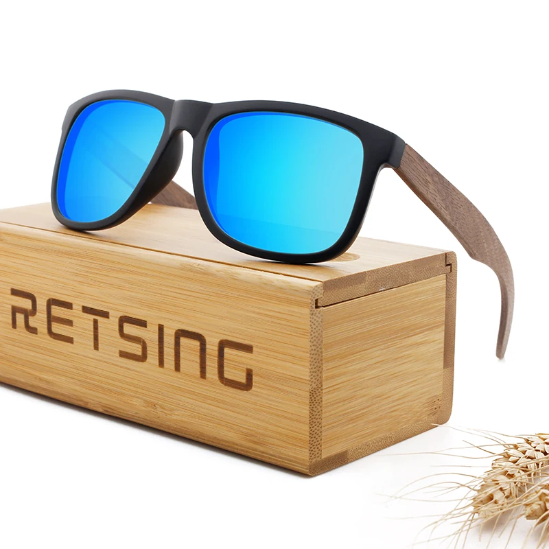 

Natural Bamboo Wood Sun Glasses Custom Logo Sport Sunglasses