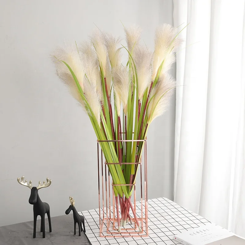 

B14378A artificial brunch Reed simulated Reed for forest department wedding and home decoration flowers, White/pink/hemp