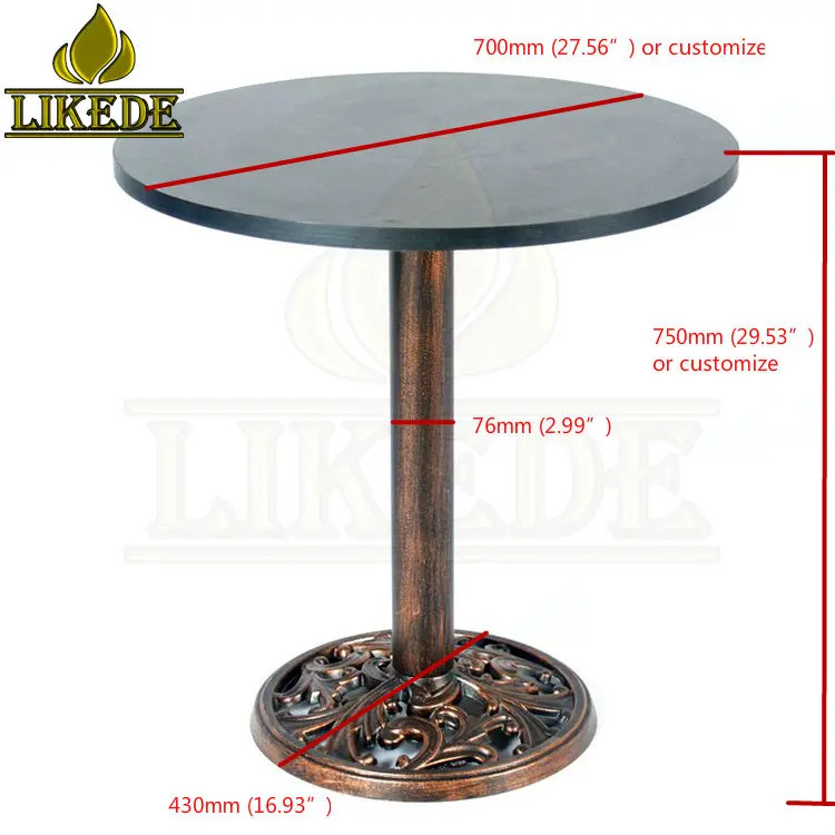 Cast Iron Base Round Table With Copper Finish Home Bar Melamine Table
