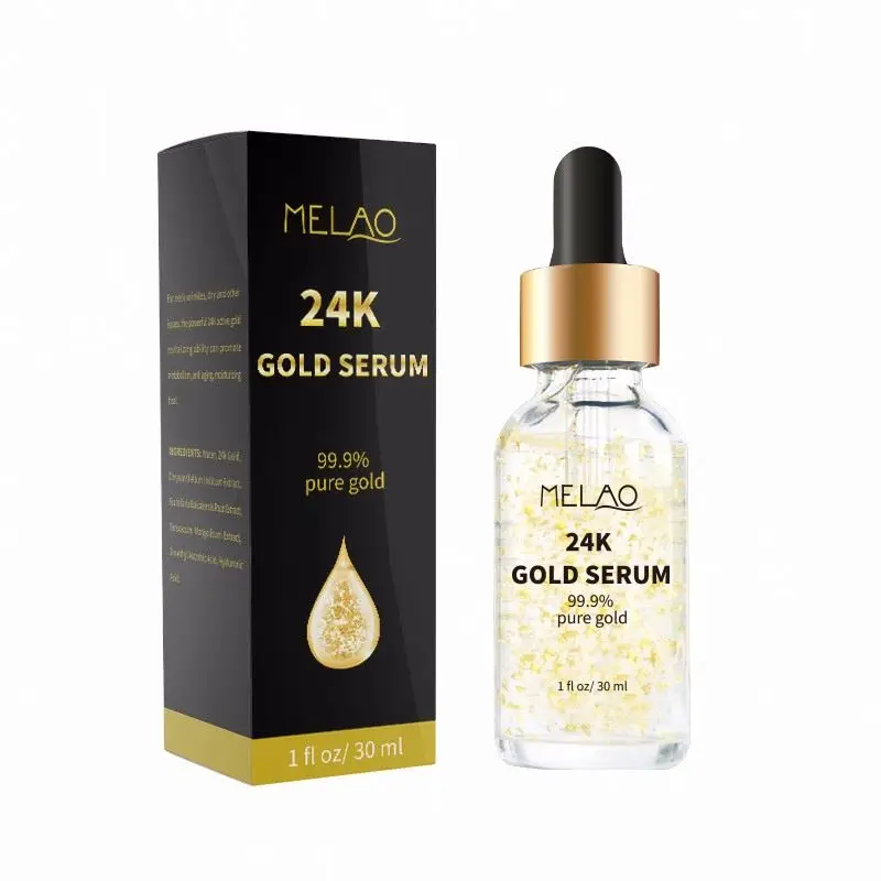 

Custom Logo Pure Natural 24K Gold Serum Anti-aging Moisturizing Brightening Facial Care Serum 30ml