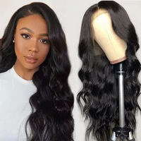 

Dachic Brazilian Wavy Human Hair Remy Long Pre Plucked Baby Hair 360 Lace Frontal Wig For Black Women