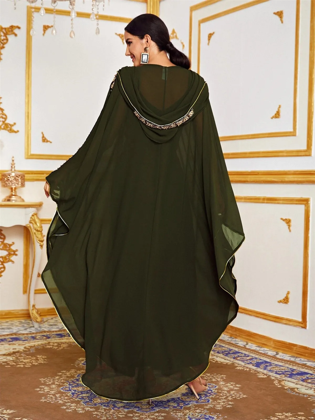 hooded cape abaya