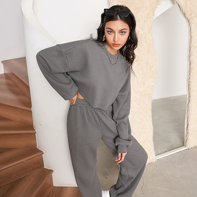 

2022 Sweat Suits Set Womens Knitted Two Piece Hoodie Set Casual 2 Piece Set Women Designer Clothing