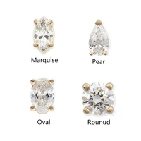 

925 silver jewelry pear cut Marqui diamond stud earrings woman