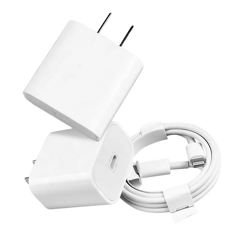 

Universal UK US EU Plug 20W PD Fast Phone Charger for iphone 11 12 Pro Type-C to 8 Pin Type-C to Type-C 20W PD Fast Charger, White