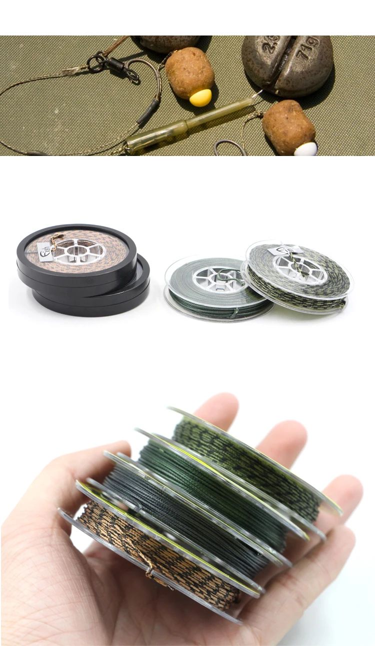 Plummet Tackle Fishing 35 45 60lb 10m Carp Fishing Line Lead Core Camo