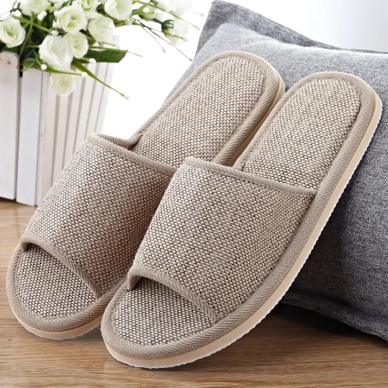 

2020 Linen Women Household Indoor Floor Shoes Summer Women's Mute Sandals Slippers