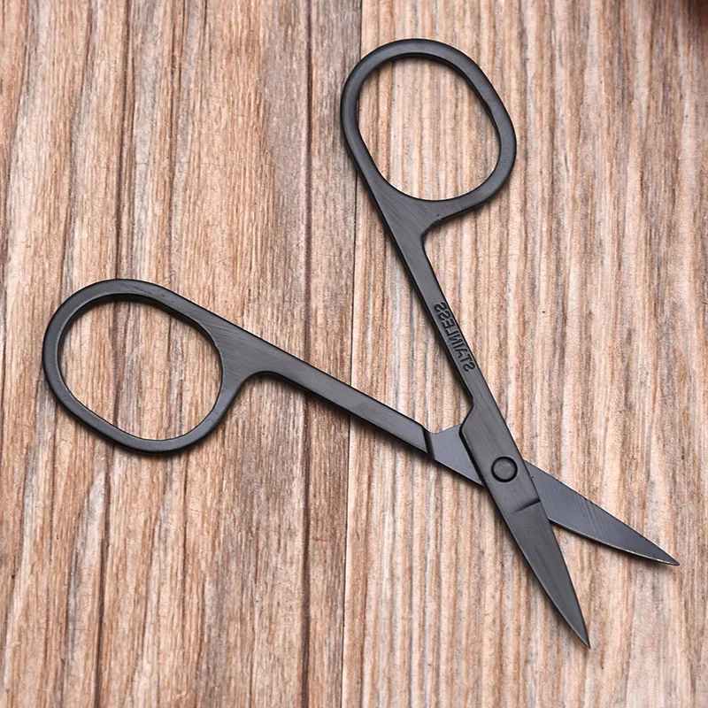 

1PC Customized Logo Eyebrow Scissors Mini Black Multifunctional Scissors