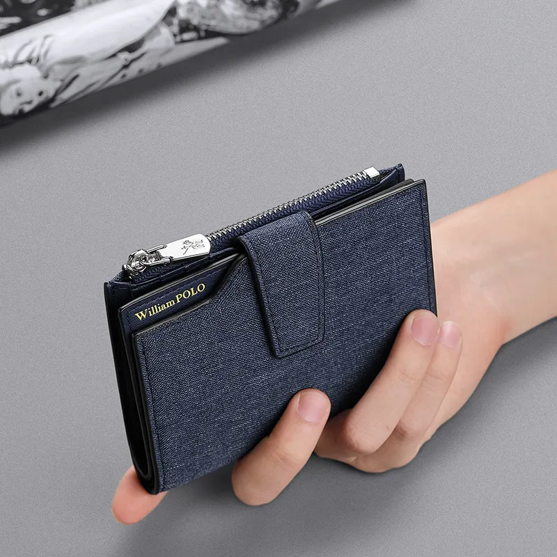 

WILLIAMPOLO short canvas wallet male Korean version of the personality young creative card bag wallet ultra-thin wallets