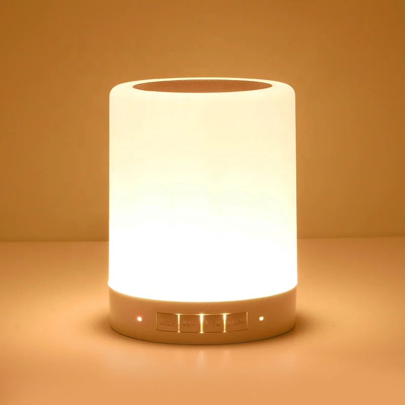 

Cheap quality touch lamp colorful light wireless blue tooth speaker, Warm white