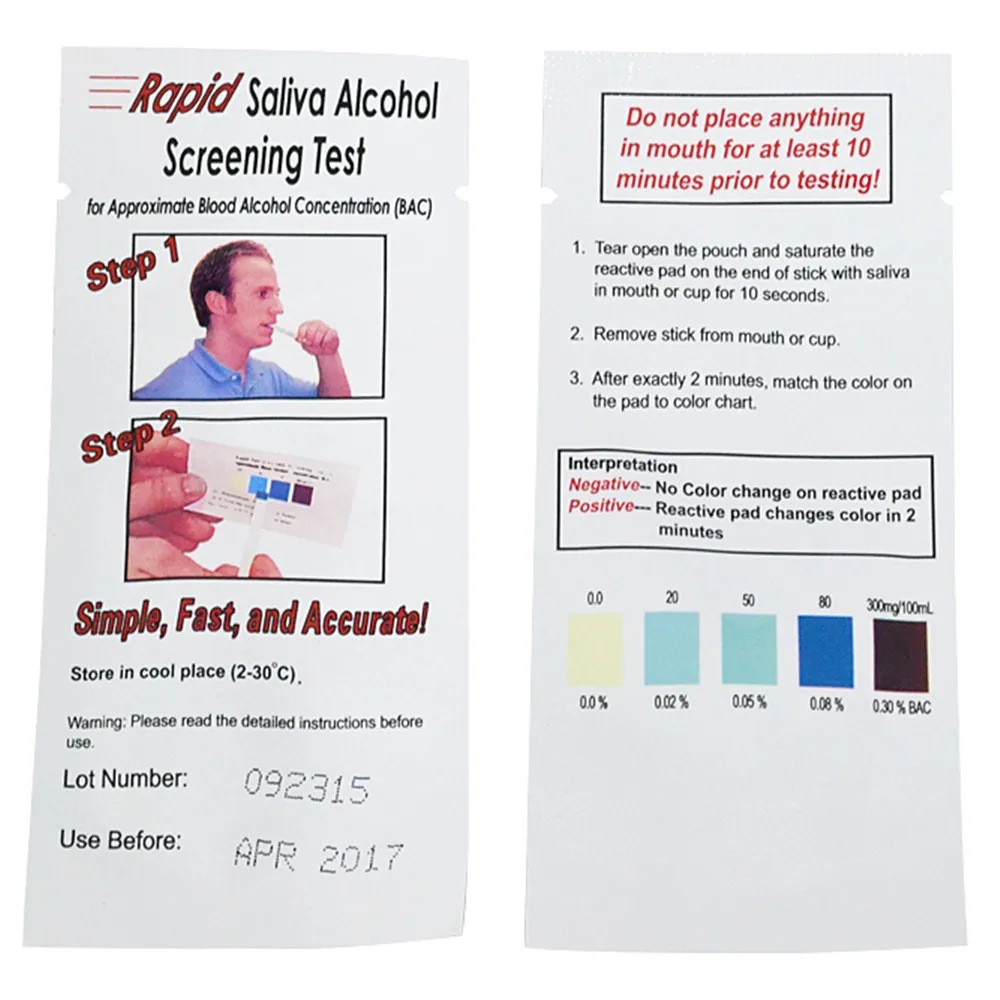 GREENWON Rapid Saliva Alcohol Tester Strips