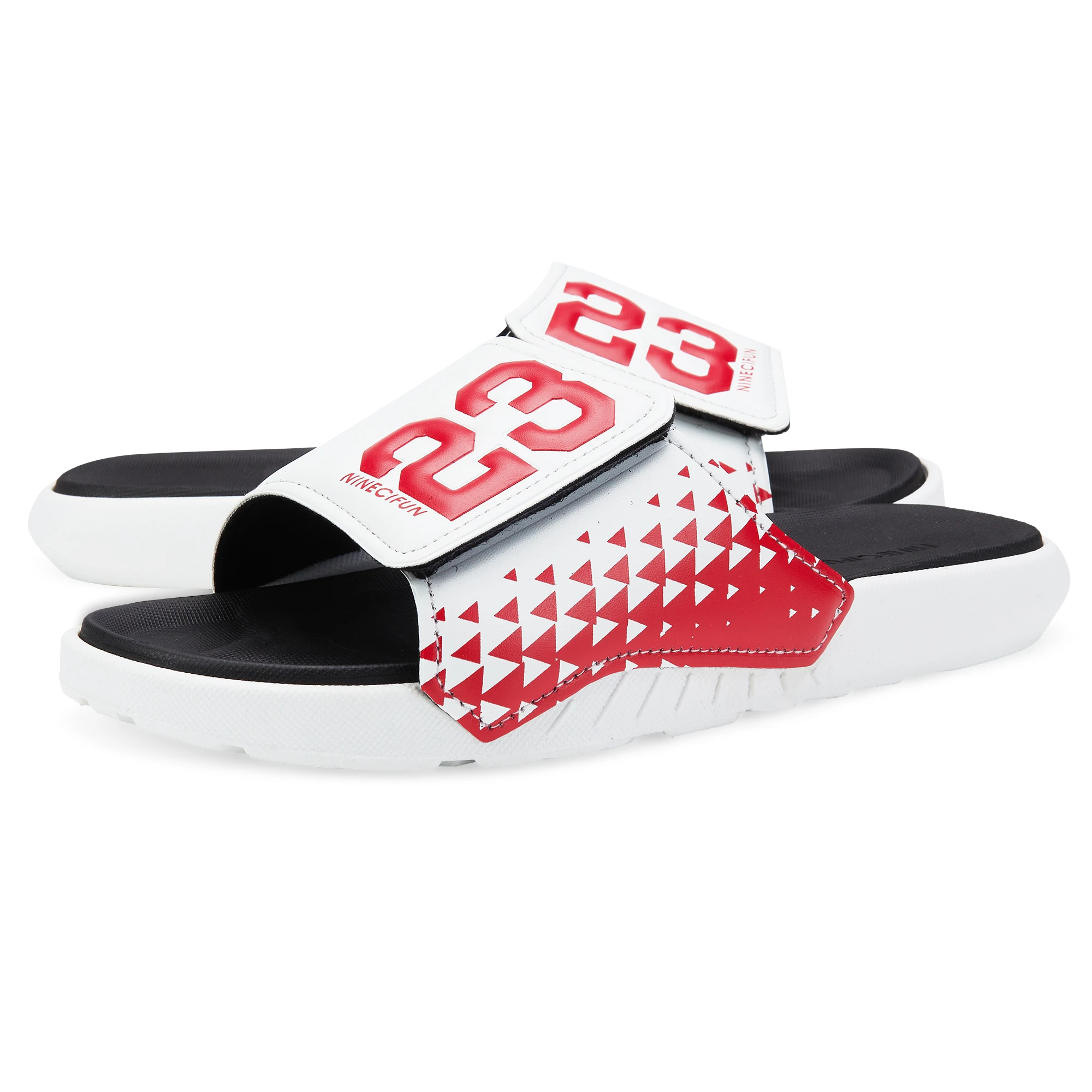 

New Design Comfy Summer Men's Sandals Casual Slippers Letter Print Slip-on Low Price Men s Sandals Breathable Slides, Shown