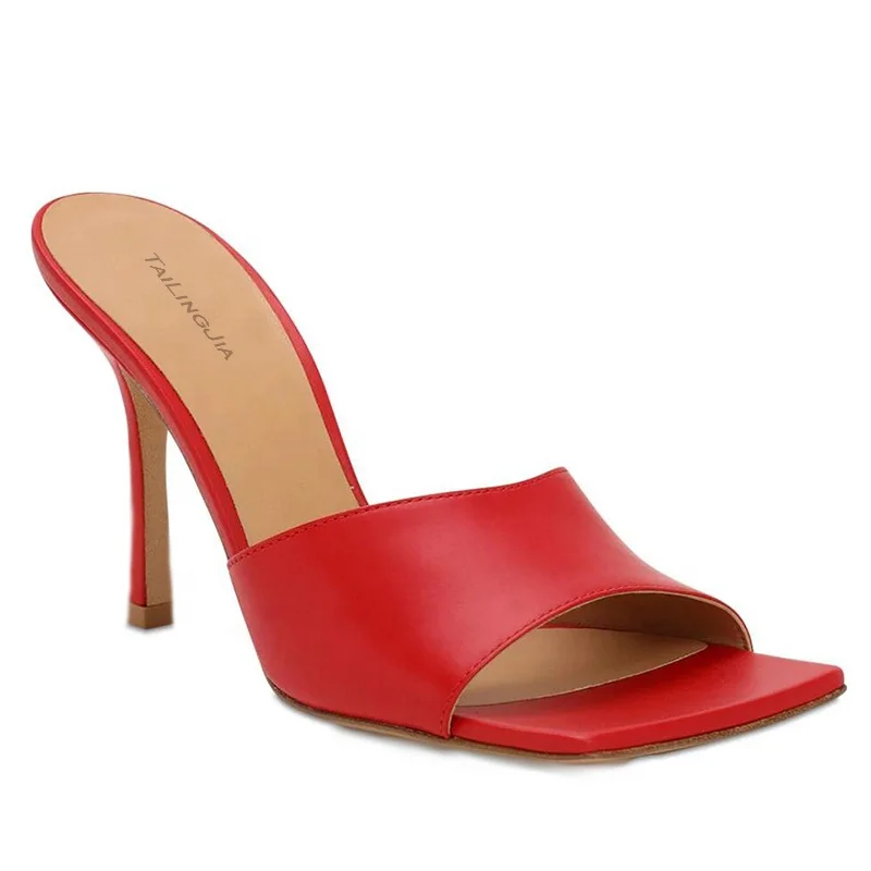 ladies red mules