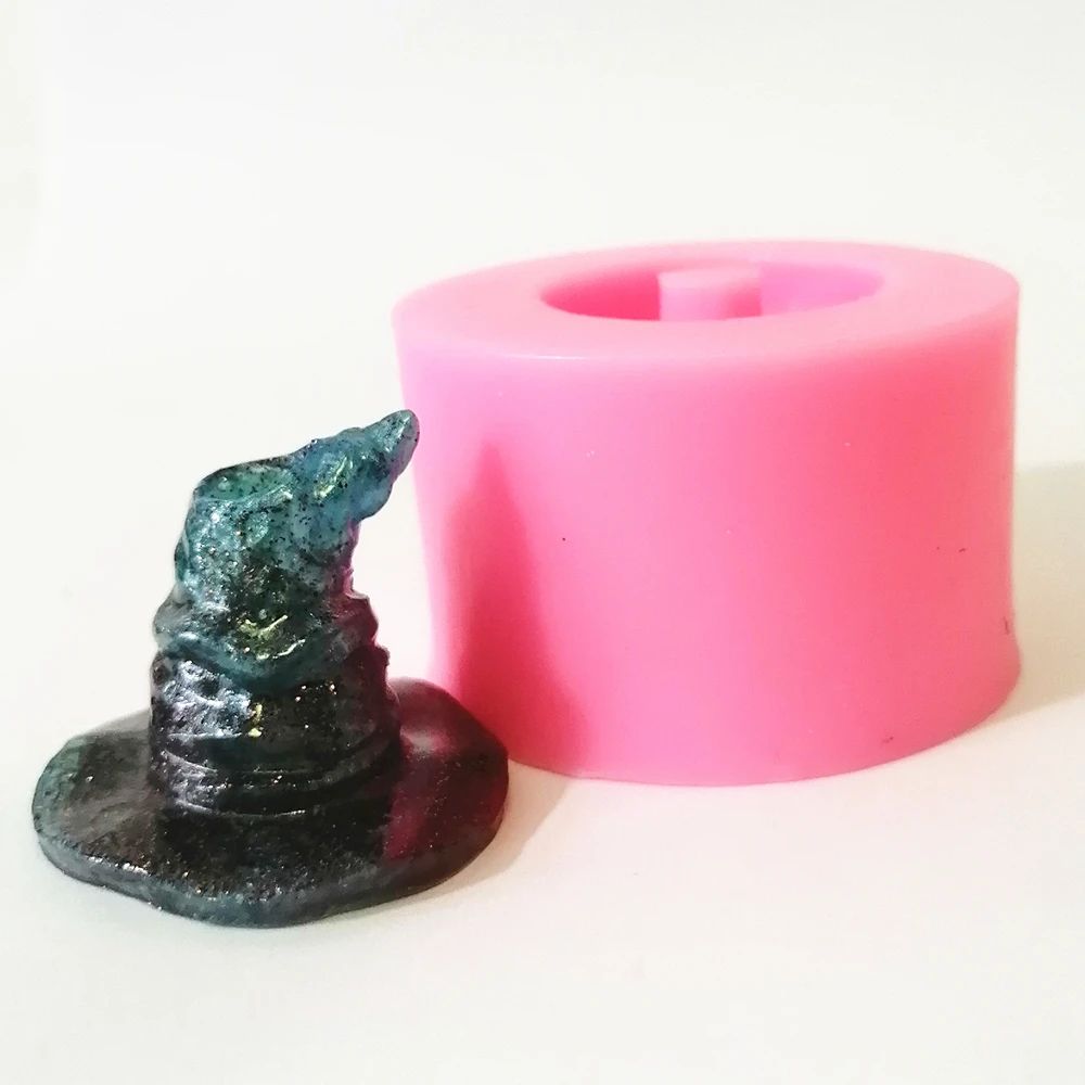 

6050 silicone Wizard harry pottery sorting Hat straw topper mold, Random color