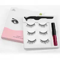 

3d Magnetic Eyeliner And Eyelashes With Tweezers Private Label 6 Mink Magnetic Eyeliner Eyelashes