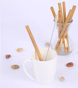 Image of Bar Accessories disposable bamboo straw customized logo bamboo reusable straws drinking