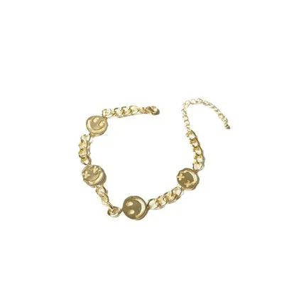 

MSYO New Ins Fashion Bracelet Women Gorgeous Bracelets For Women Golden Smiley Bracelet