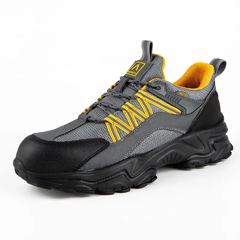 

Men Breathable Custom logo steel toe Safety shoes Anti-smashing Construction Lightweight Work Shoes