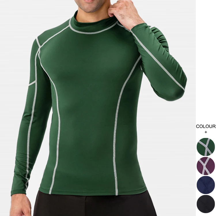 

Compression Garments Custom Fitness Men Long Sleeve Running Sports T-shirt Men Thermal Muscle Gym Compression Top Clothes, Customized color