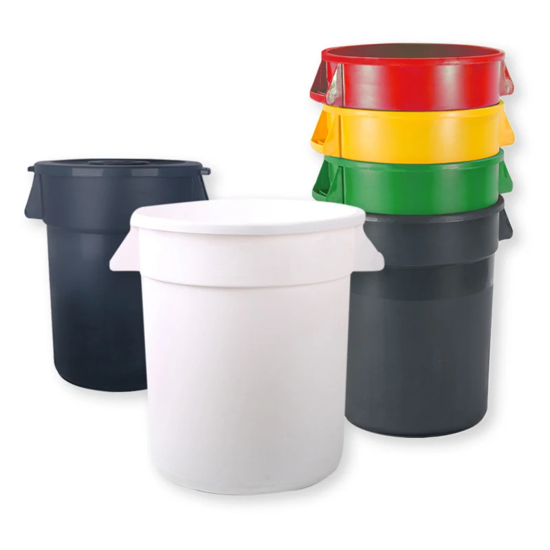 55 Gallon round America style wholesale plastic trash bin trash cans