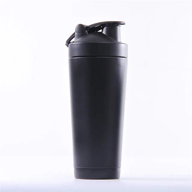 

750ml stainless steel customized wholesale gym fitness sports protein metal shaker bottle with blender mixer ball, As picture