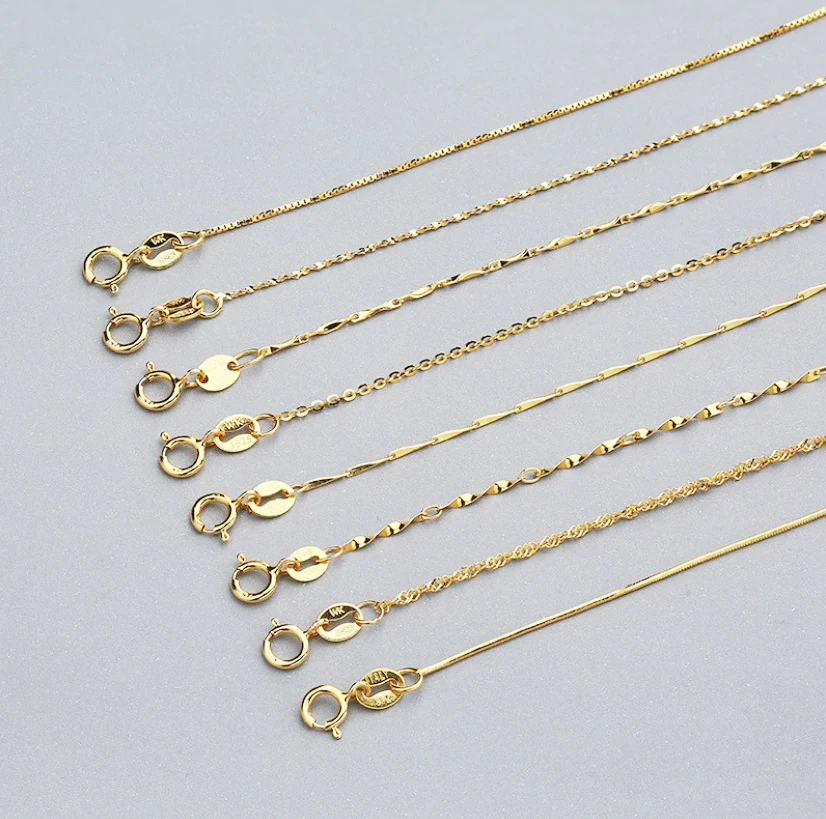 FREE SHIPPING factory price variety style gold plated gold plated 925 sterling silver chain