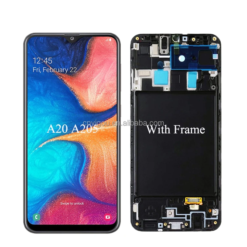 

Top AAA A20 LCD Display with frame For Samsung Galaxy A20, For Samsung A20 LCD Screen with frame