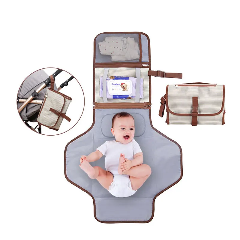 

European Travel Changing Pad & Cover, Babies With Head Cushion Nappy Changing Pad/