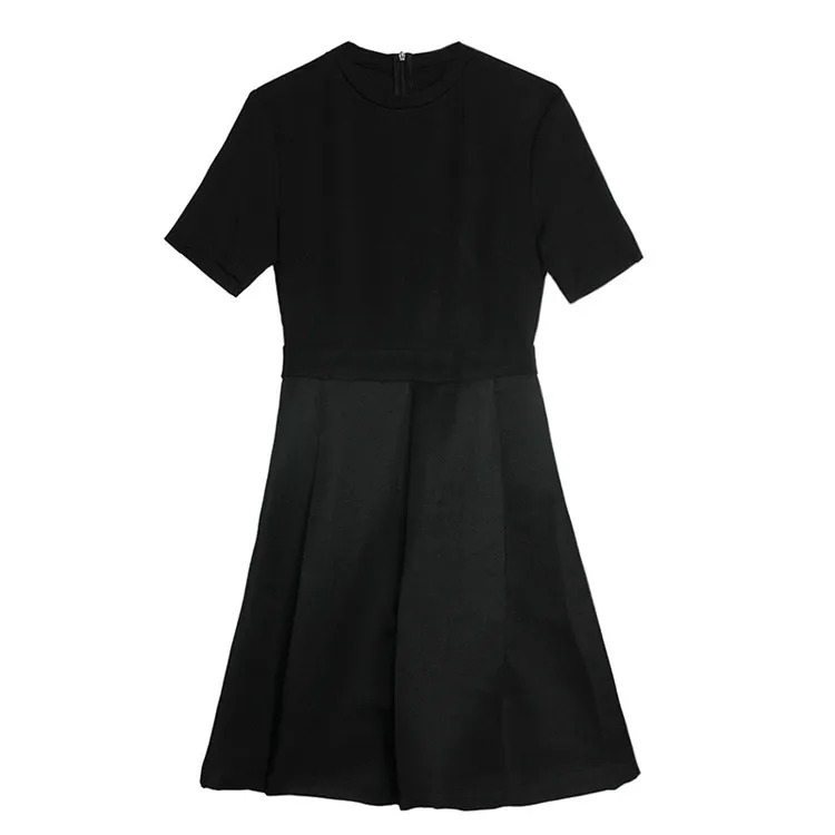 

New European And American Women's Fashion Classic Hepburn Style Versatile Small Black Dress Dress, As picture