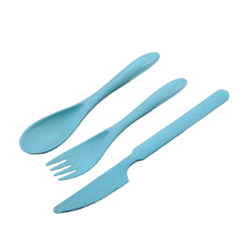 

Flatware Biodegradable Wheat Straw Knife Fork Spoon Cutlery Set, Customized