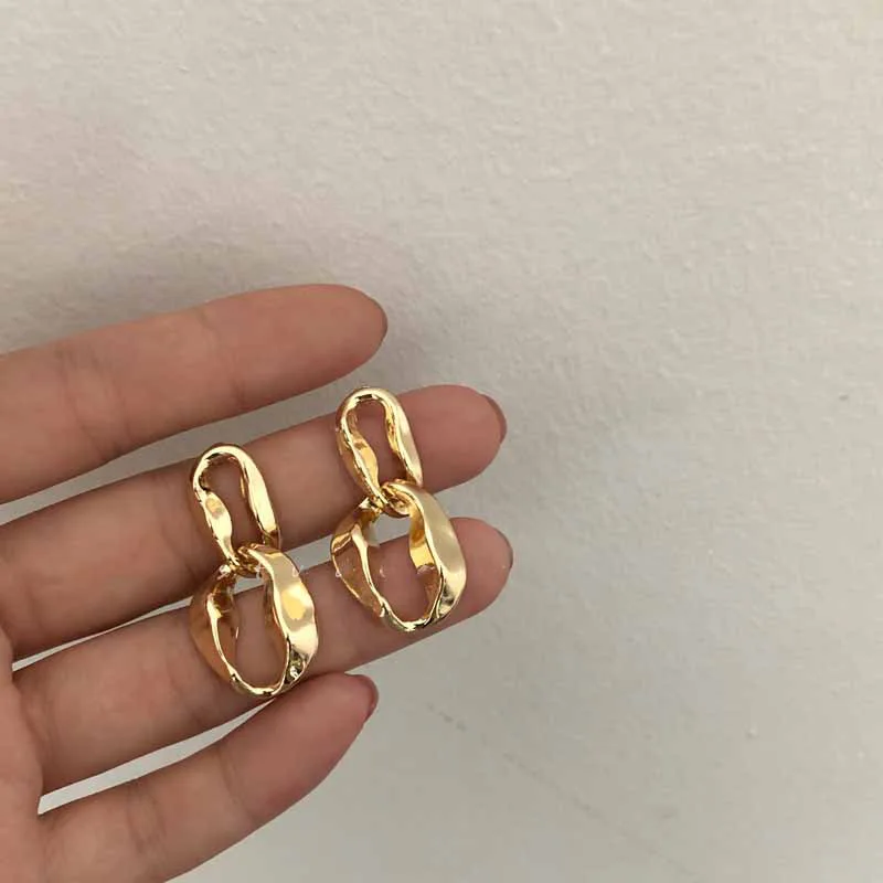 

wholesale circle earrings women chunky gold irregular