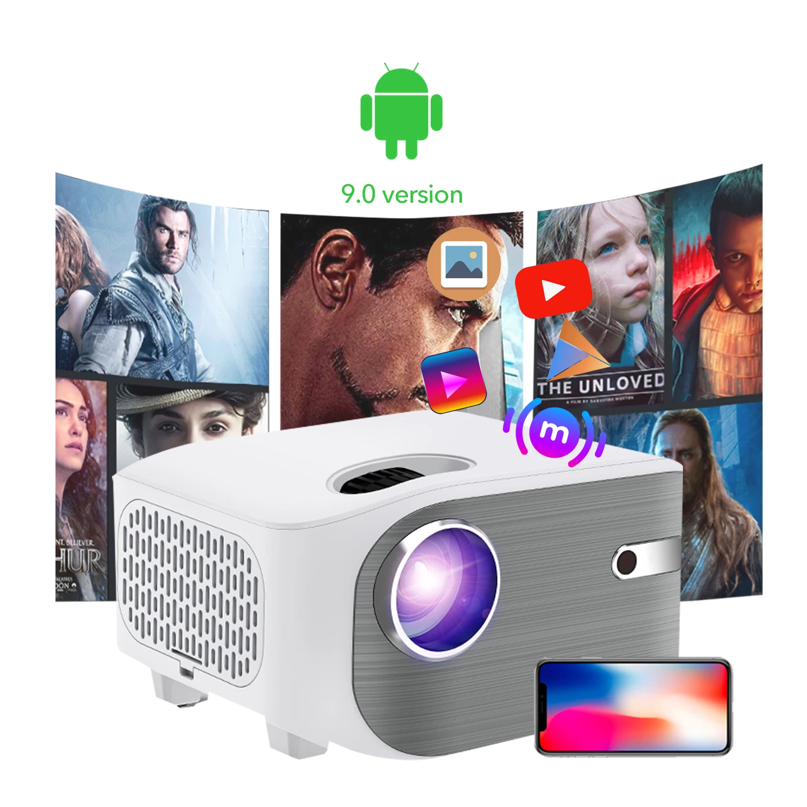 

Projector With Android 9.0 VEEMI T01 4K Supported Native 1080P Buy China LED LCD Movie Smart Projectors For Home
