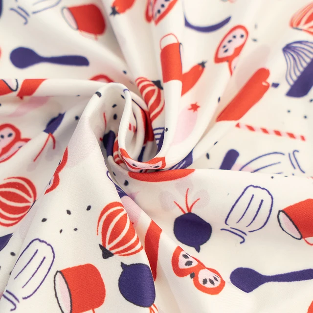 
NO MOQ DBP fabric custom design double brushed poly digital print fabric 