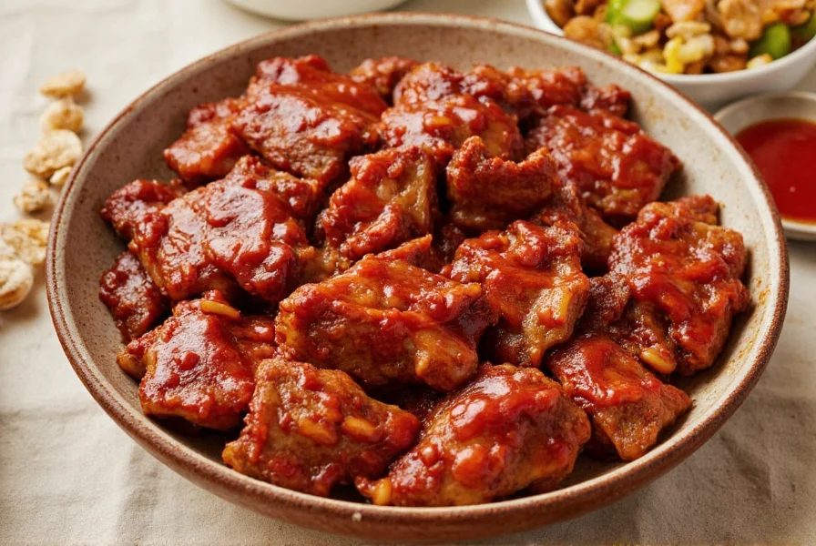 Various Korean dishes served with BBQ sauce