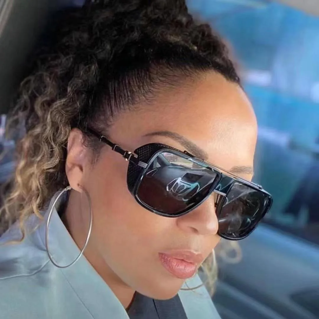 

Fashion Newest Shade Punk New Design unique spacial design square Driving square double bridge Shade Punk Sunglasses