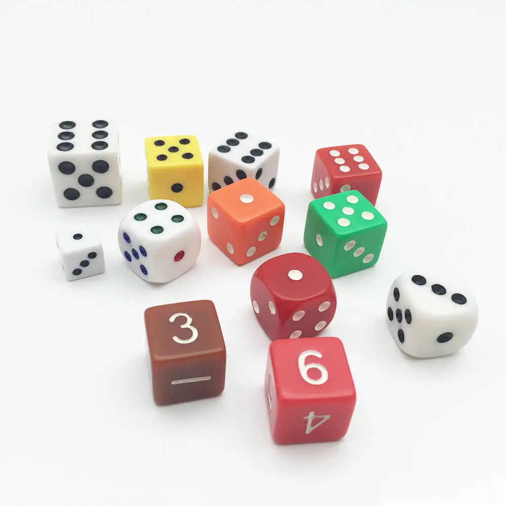 

Custom Standard 6 Sided 16mm Plastic Game D6 Dice For Board Game