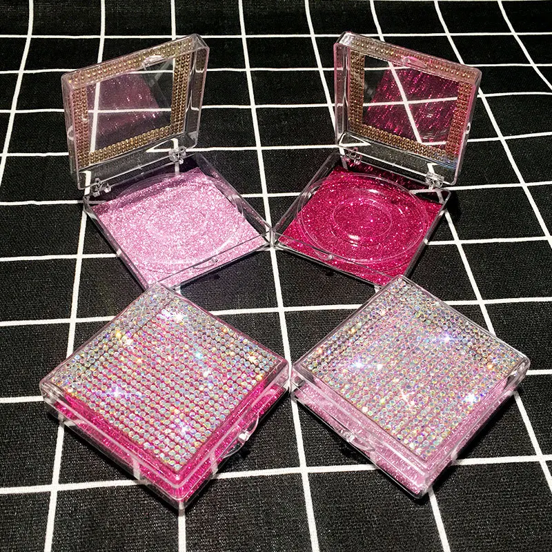 

Bling square creative private label custom lashbox for 25mm mink lash, As picture